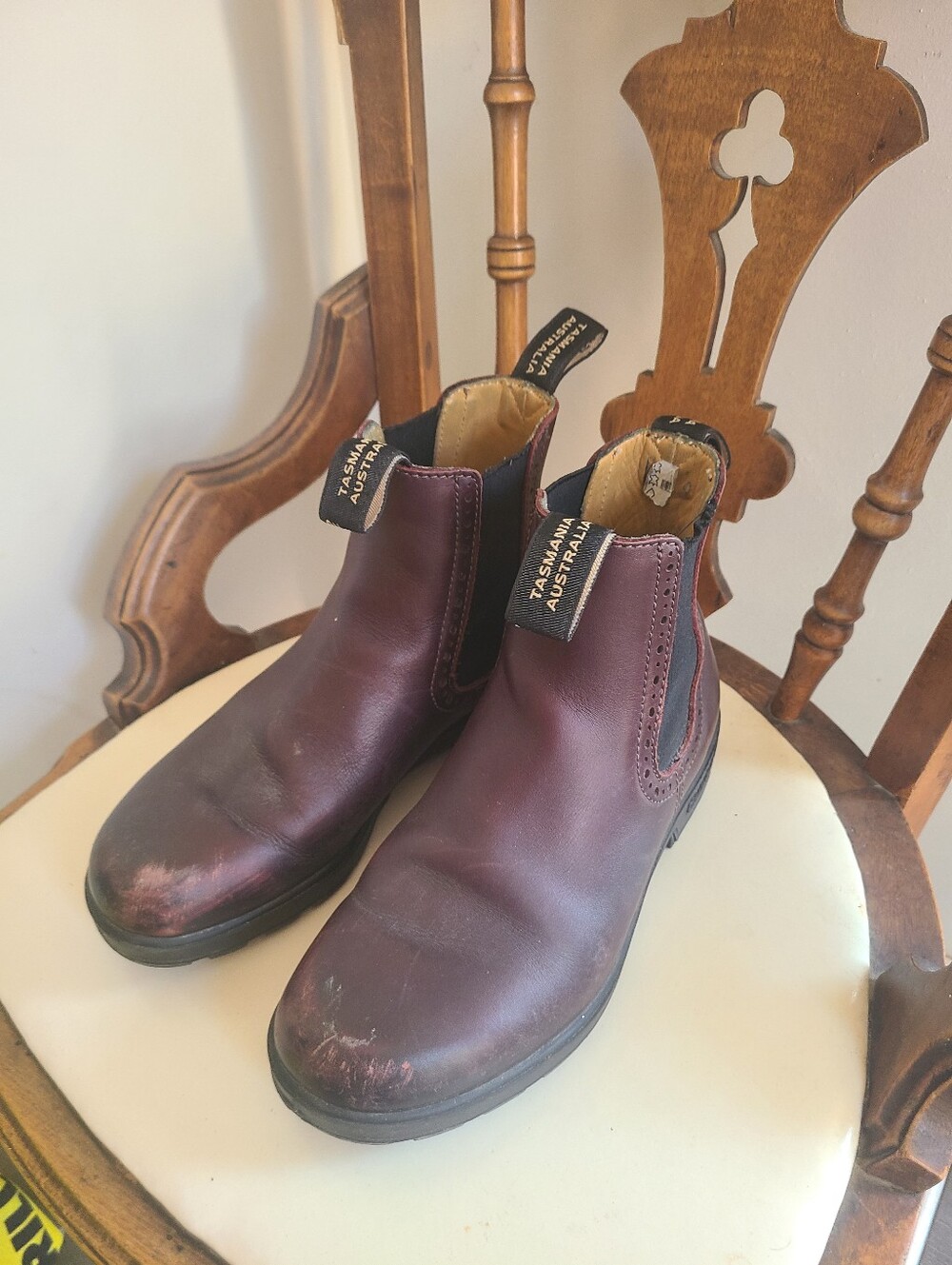 Burgundy Leather Blundstone Boots 1352 - Picture 3 of 4